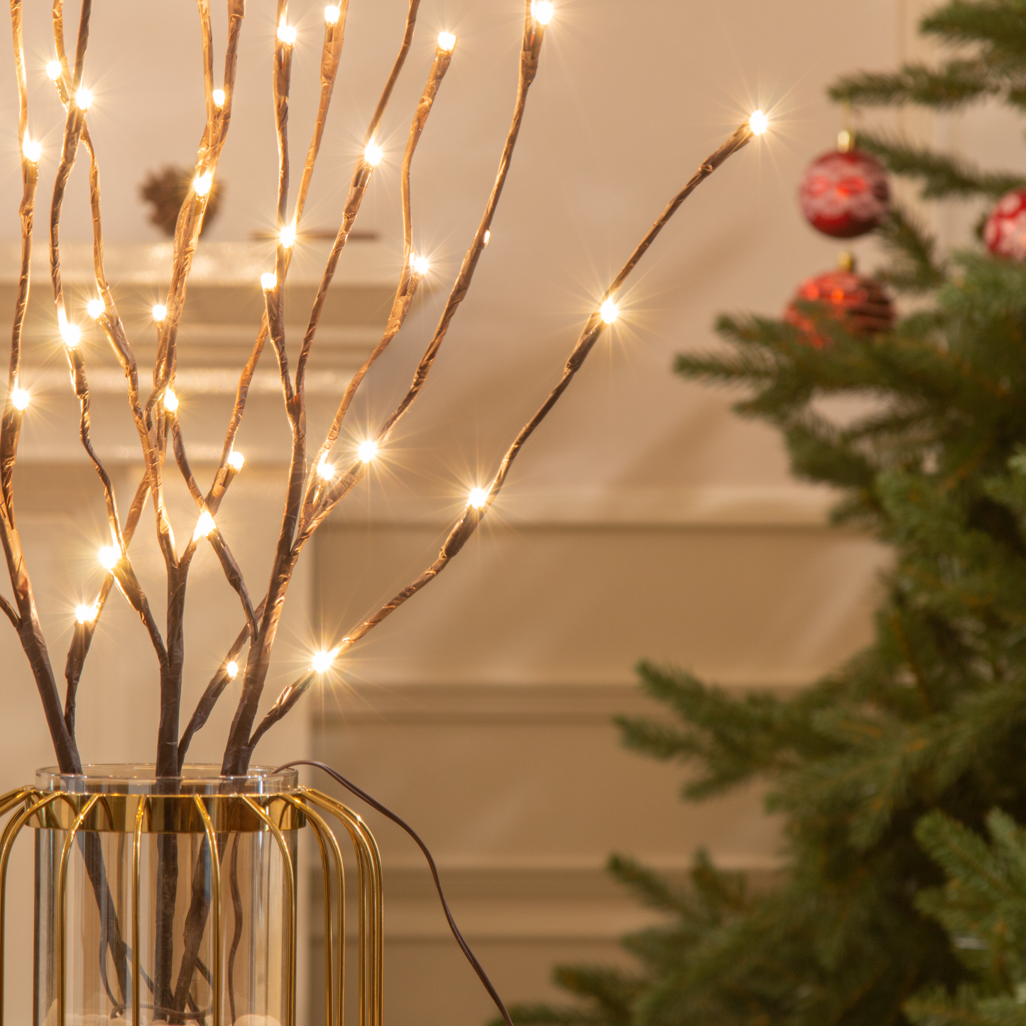 EAMBRITE 6PK Lighted Branches Brown Twig Stake