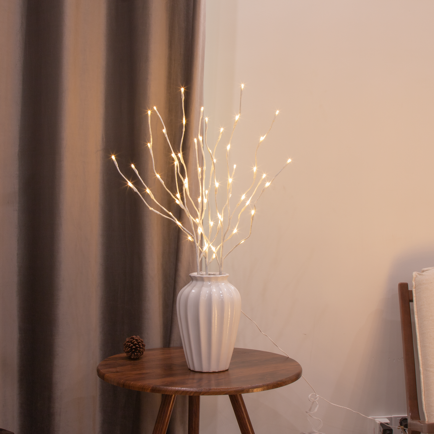  EAMBRITE Ramas Blancas Iluminadas, 30 Pulgadas, 60 LED