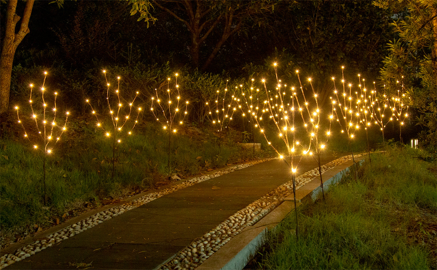 EAMBRITE 6PK Lighted Branches Brown Twig Stake