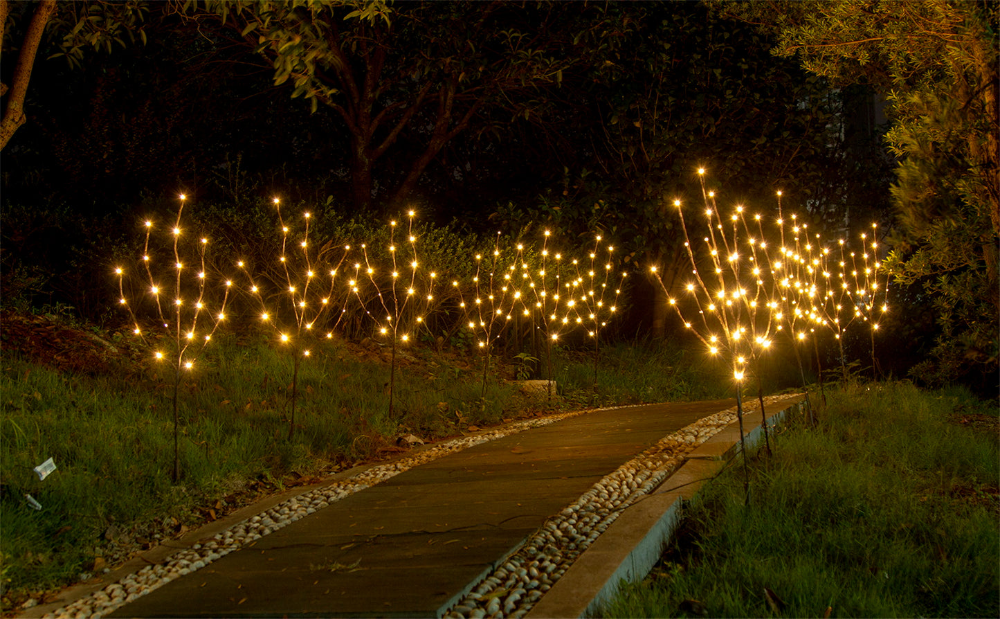 EAMBRITE 6PK Lighted Branches Brown Twig Stake