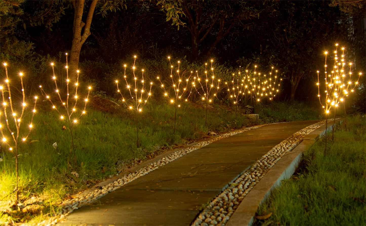 EAMBRITE 6PK Lighted Branches Brown Twig Stake