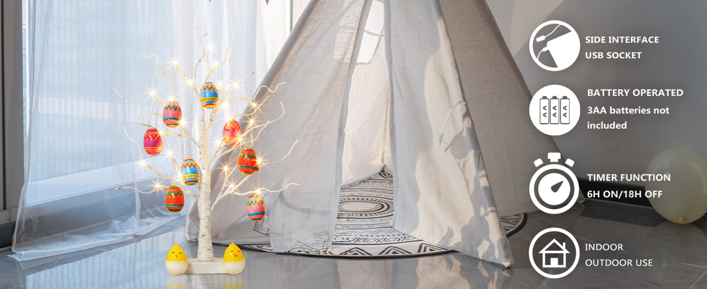 Sapin de Pâques EAMBRITE avec 10 œufs décoratifs