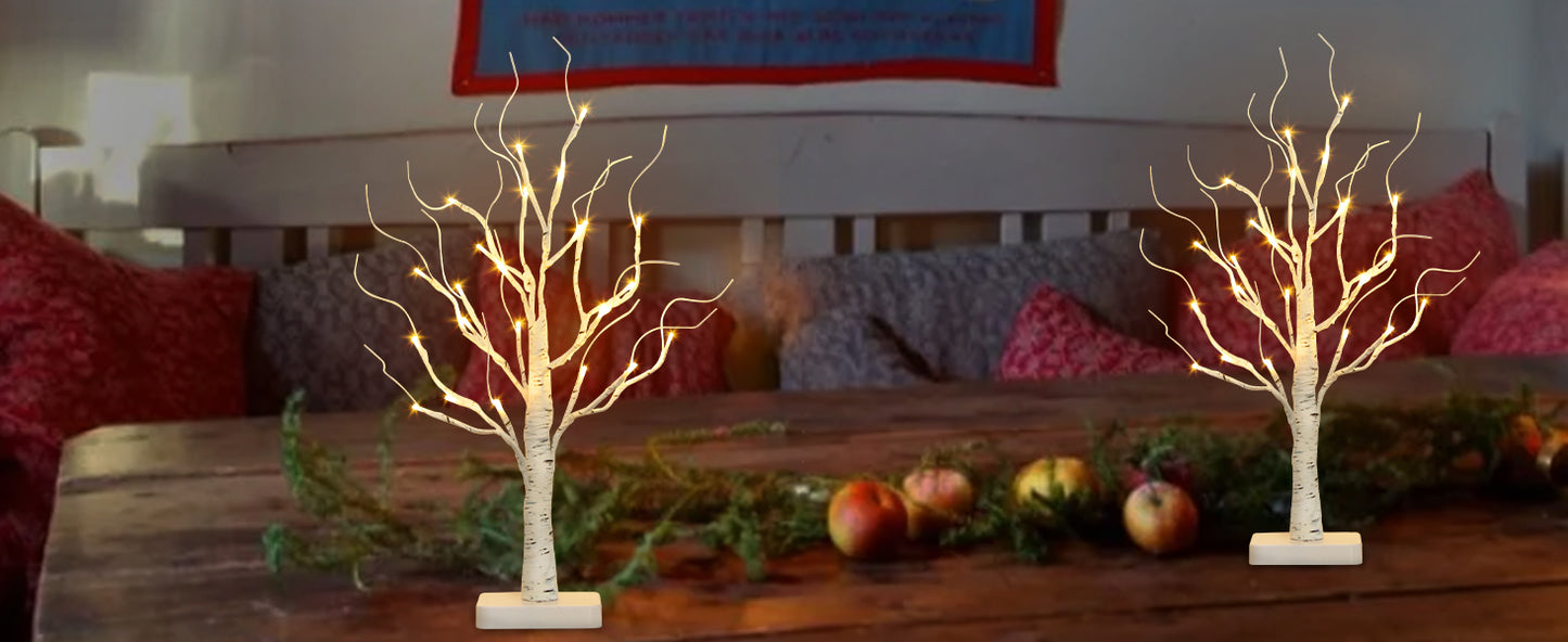 EAMBRITE Birkenbaum mit LED-Lichtern für Weihnachtsdekorationen Indoor
