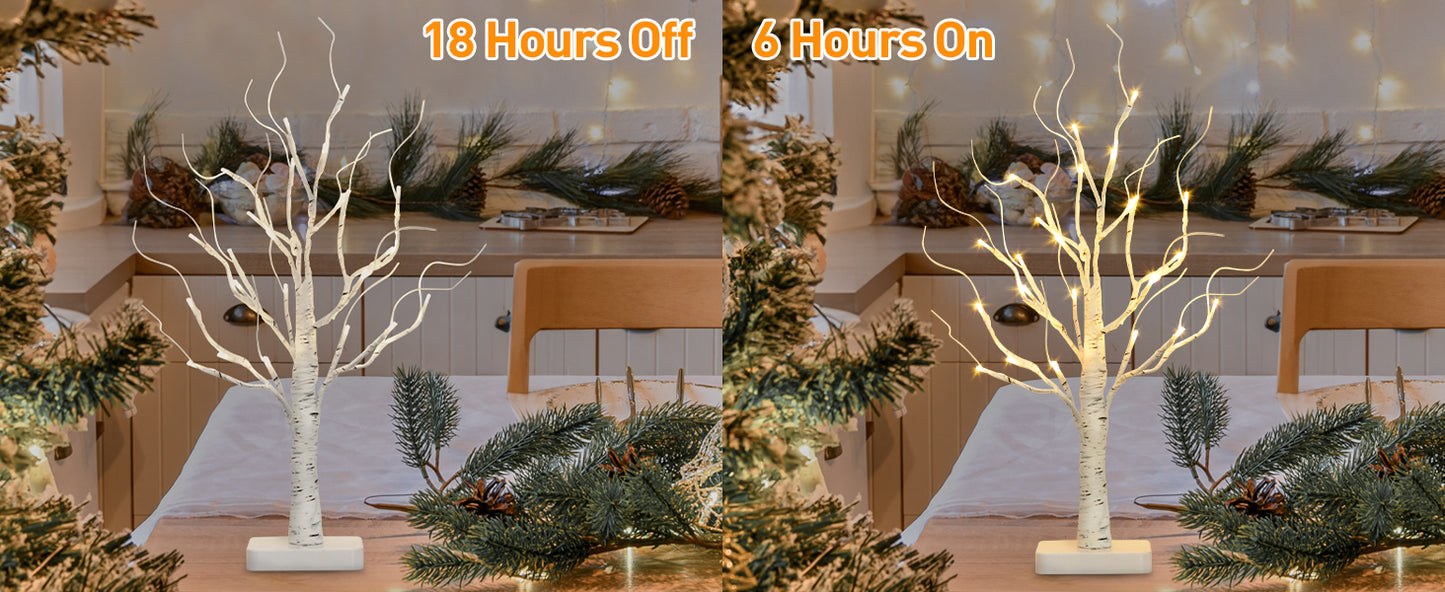 EAMBRITE Birkenbaum mit LED-Lichtern für Weihnachtsdekorationen Indoor