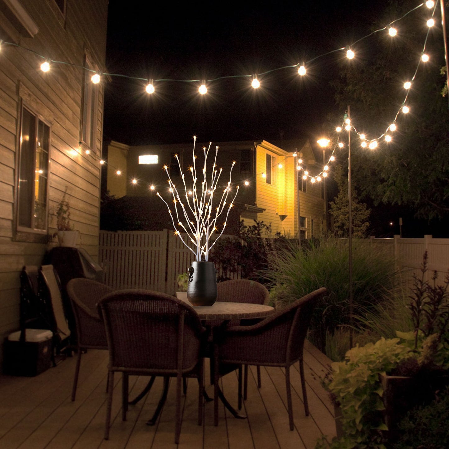  EAMBRITE Ramas Blancas Iluminadas, 30 Pulgadas, 60 LED