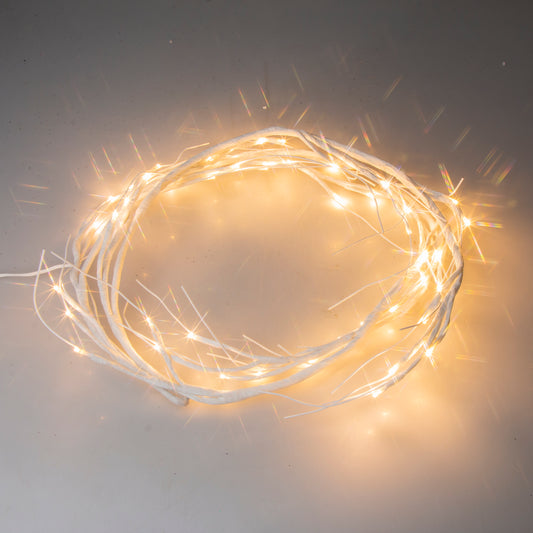 EAMBRITE białe światełki wienienne, 6 stóp, 48 diod LED, światełki na gałązach, zasilane z sieci
