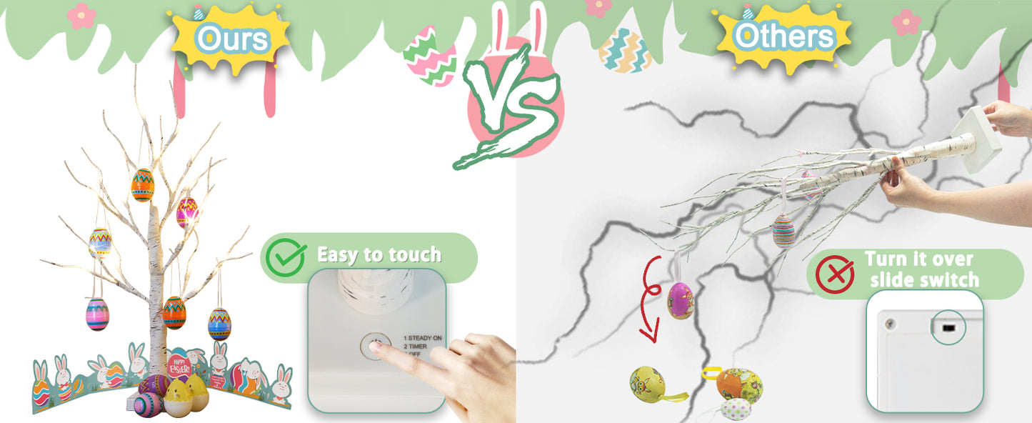 Sapin de Pâques EAMBRITE avec 10 œufs décoratifs