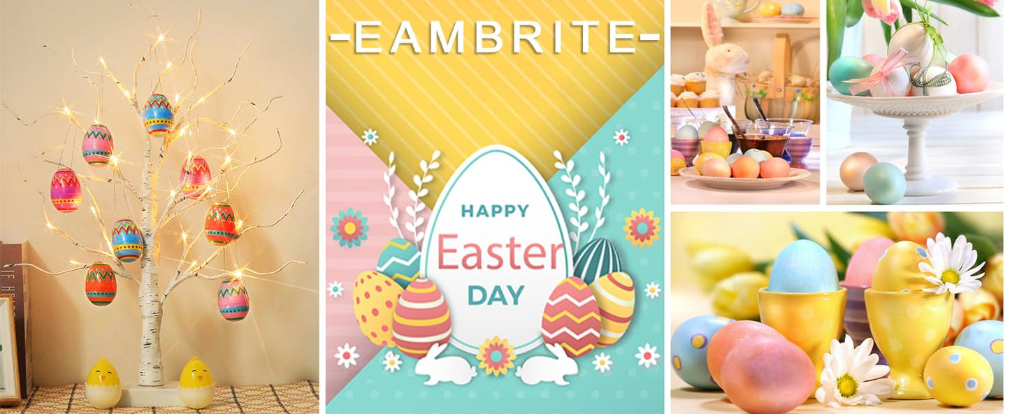 Sapin de Pâques EAMBRITE avec 10 œufs décoratifs